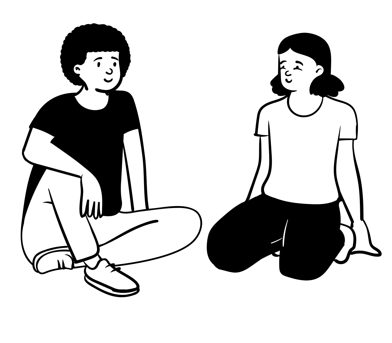 Two people sitting together